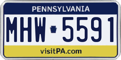 PA license plate MHW5591