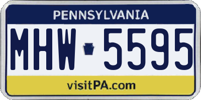 PA license plate MHW5595