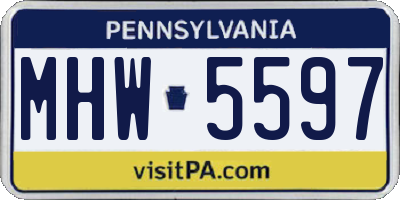 PA license plate MHW5597
