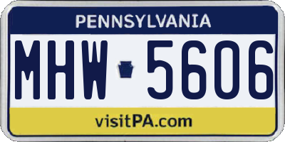 PA license plate MHW5606