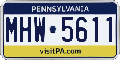 PA license plate MHW5611