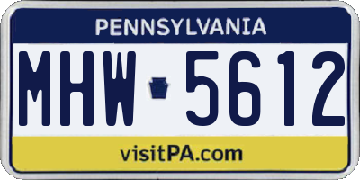PA license plate MHW5612