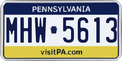 PA license plate MHW5613