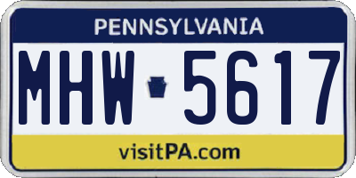 PA license plate MHW5617
