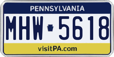 PA license plate MHW5618
