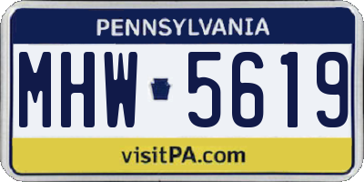 PA license plate MHW5619