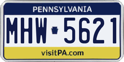 PA license plate MHW5621