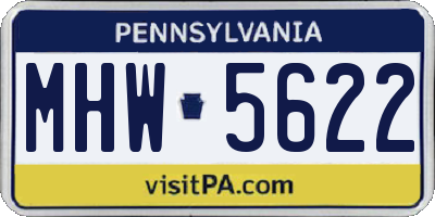 PA license plate MHW5622
