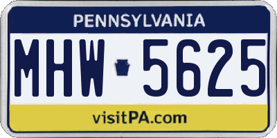 PA license plate MHW5625