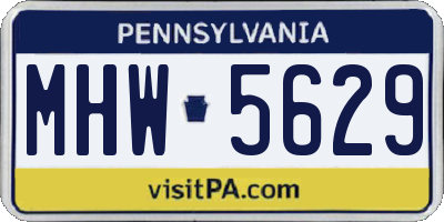 PA license plate MHW5629
