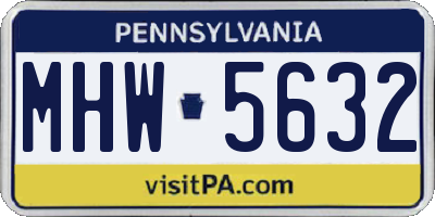 PA license plate MHW5632