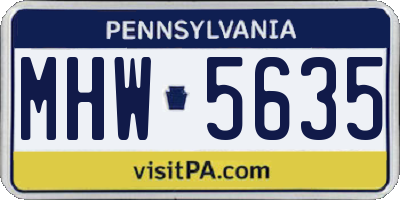 PA license plate MHW5635