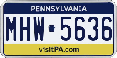 PA license plate MHW5636