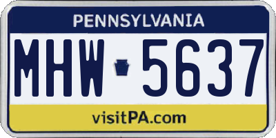 PA license plate MHW5637