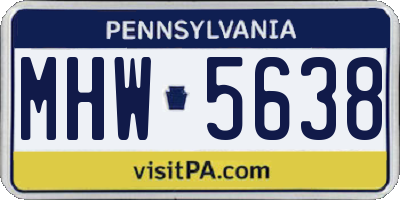 PA license plate MHW5638