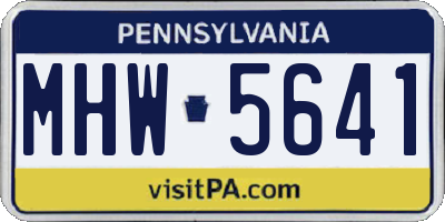 PA license plate MHW5641