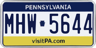 PA license plate MHW5644