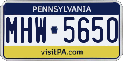PA license plate MHW5650