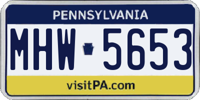 PA license plate MHW5653