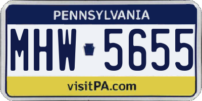 PA license plate MHW5655