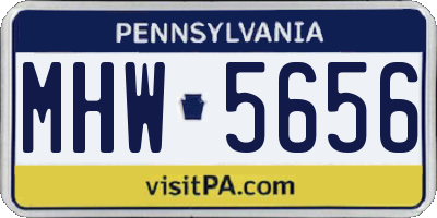 PA license plate MHW5656