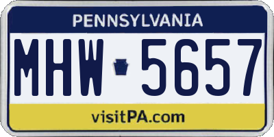 PA license plate MHW5657
