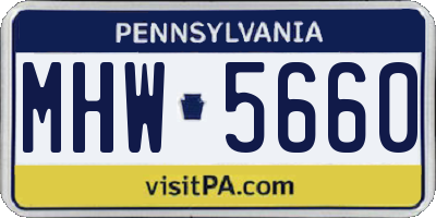 PA license plate MHW5660