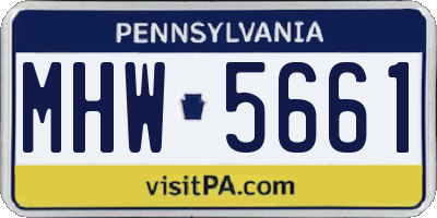 PA license plate MHW5661