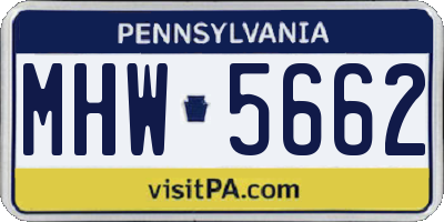 PA license plate MHW5662