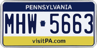 PA license plate MHW5663