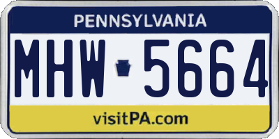 PA license plate MHW5664
