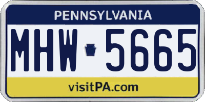 PA license plate MHW5665