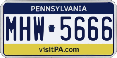 PA license plate MHW5666