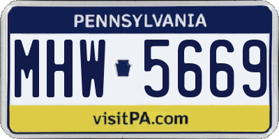 PA license plate MHW5669
