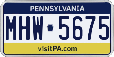 PA license plate MHW5675
