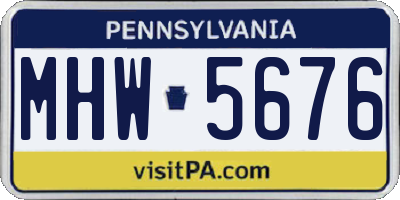 PA license plate MHW5676