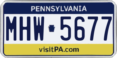 PA license plate MHW5677