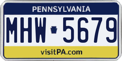 PA license plate MHW5679