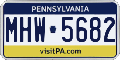 PA license plate MHW5682