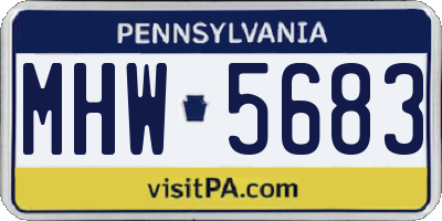 PA license plate MHW5683