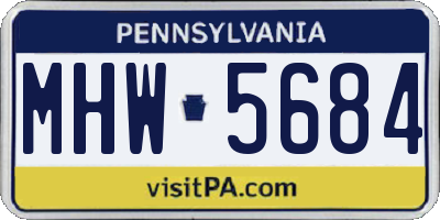 PA license plate MHW5684