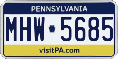 PA license plate MHW5685