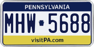 PA license plate MHW5688