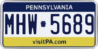 PA license plate MHW5689