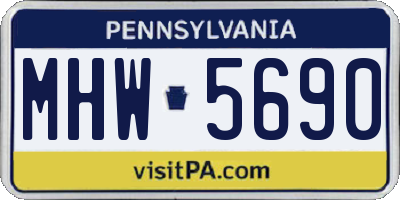 PA license plate MHW5690