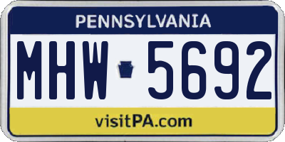 PA license plate MHW5692
