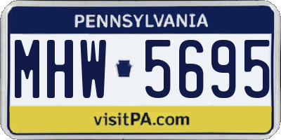 PA license plate MHW5695