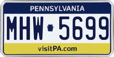 PA license plate MHW5699
