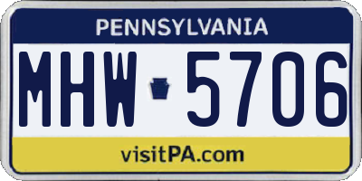 PA license plate MHW5706