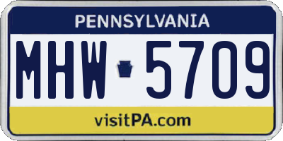 PA license plate MHW5709